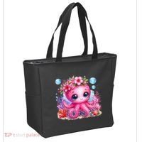 Adorable Baby Octopus Underwater Flower Coral Fish Ocean Sea Tote Bag thumb 2