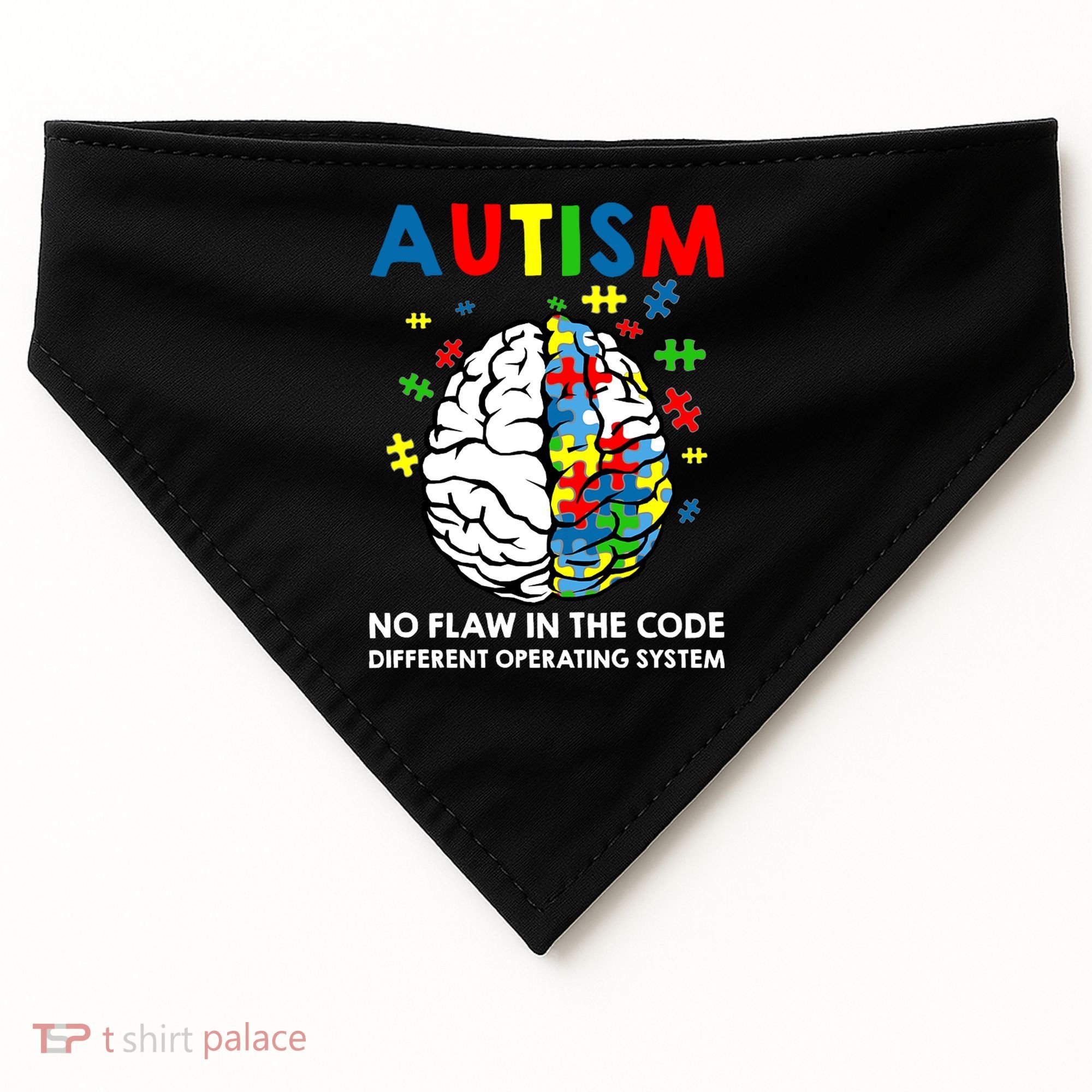Autism Brain Operating System USA-Made Doggie Bandana