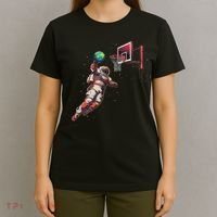 Astronaut Basketball Outer Space Gifts Women Space T-Shirt thumb 4