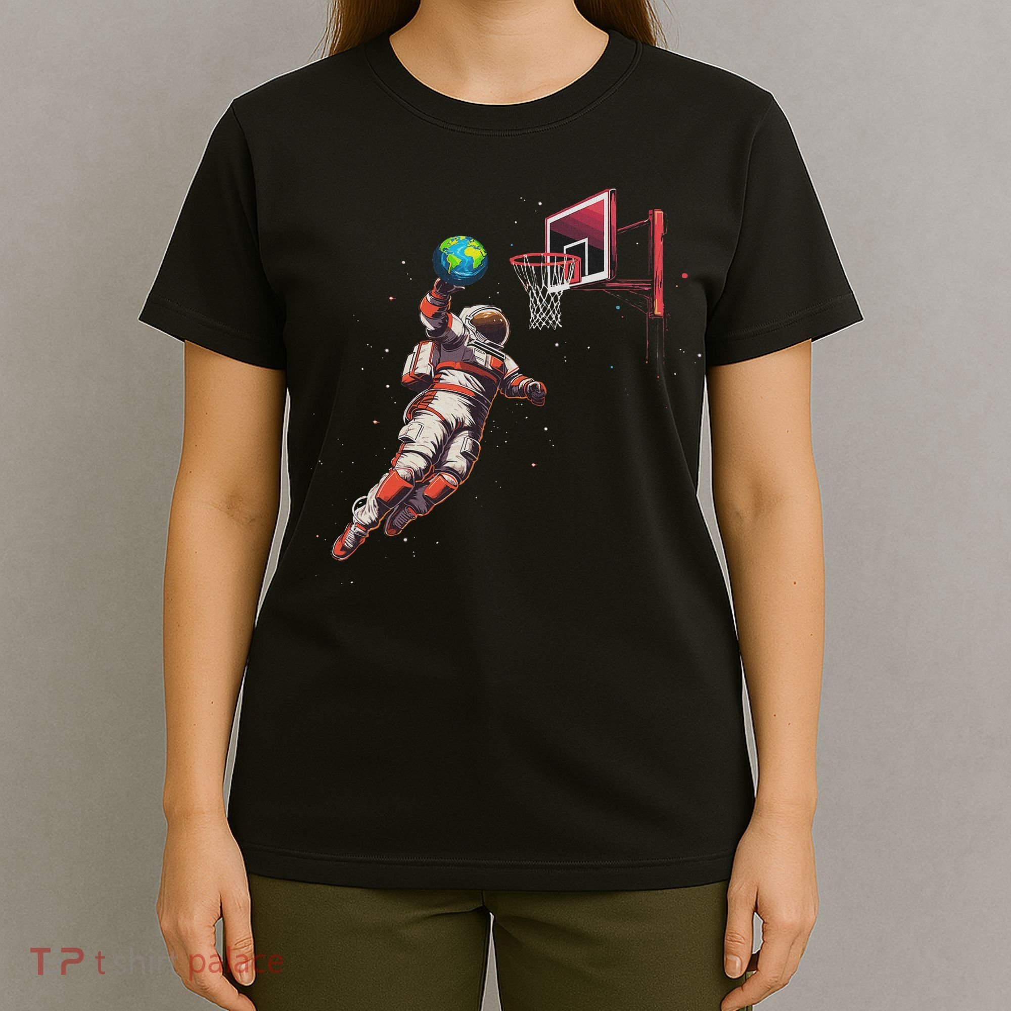 Astronaut Basketball Outer Space Gifts Women Space T-Shirt