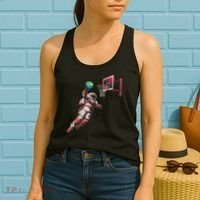 Astronaut Basketball Outer Space Gifts Women Space Women's Tank Top thumb 2