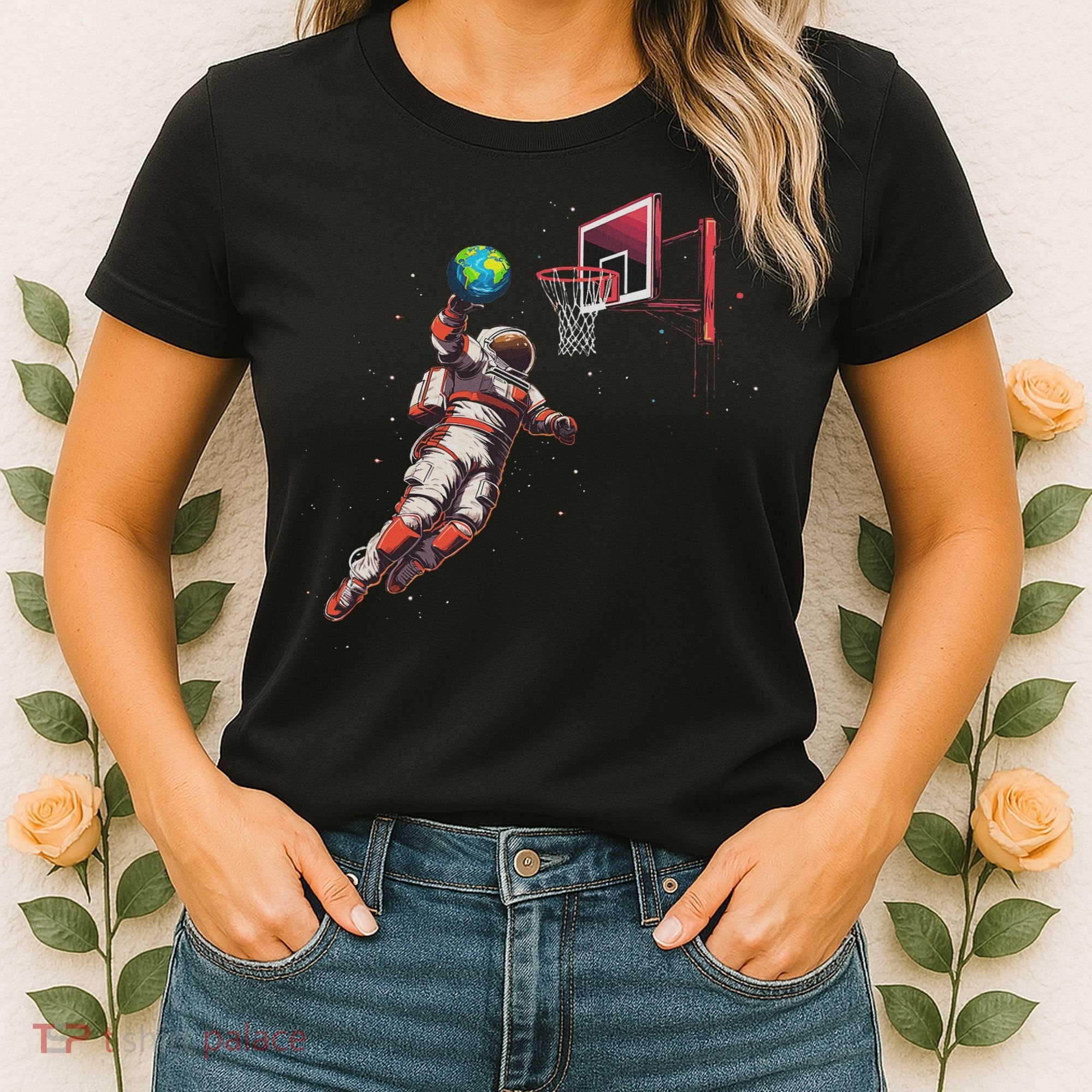 Astronaut Basketball Outer Space Gifts Women Space Women's T-Shirt