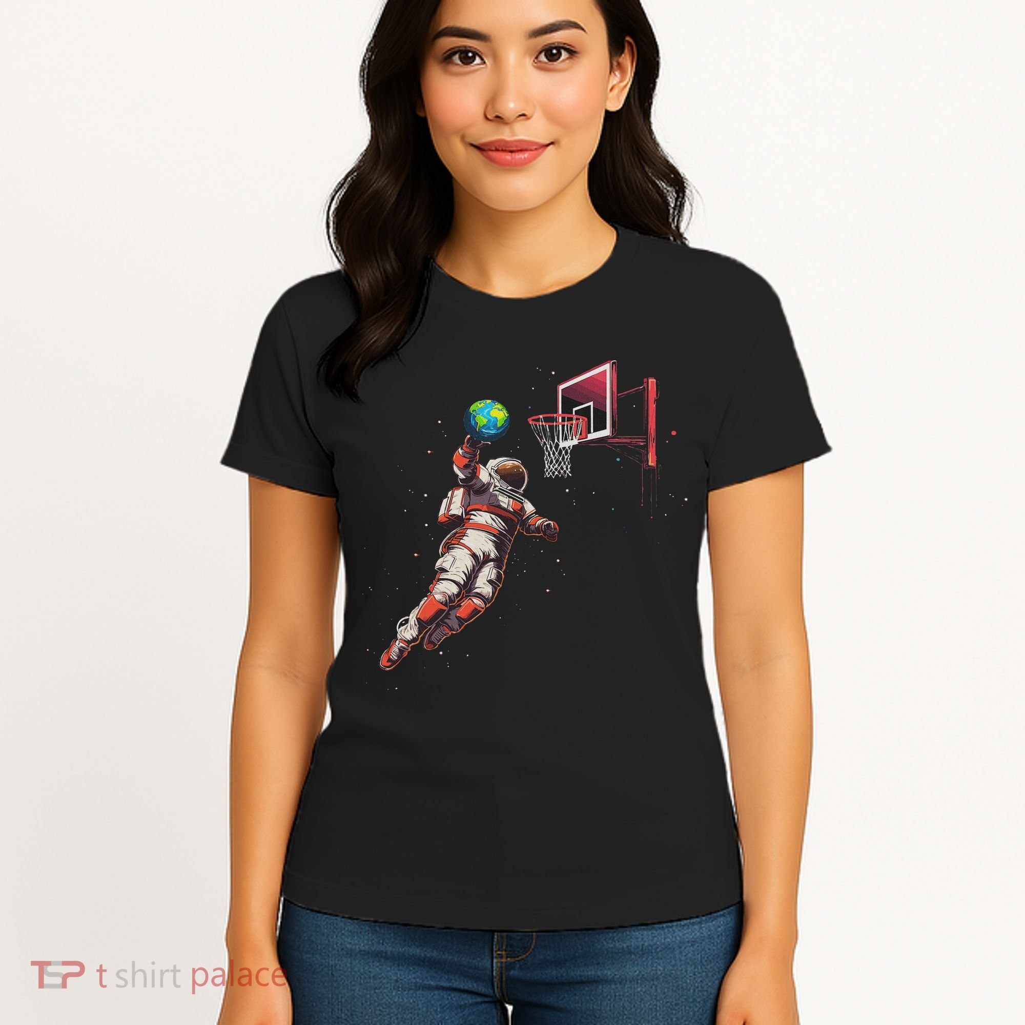 Astronaut Basketball Outer Space Gifts Women Space Women's T-Shirt