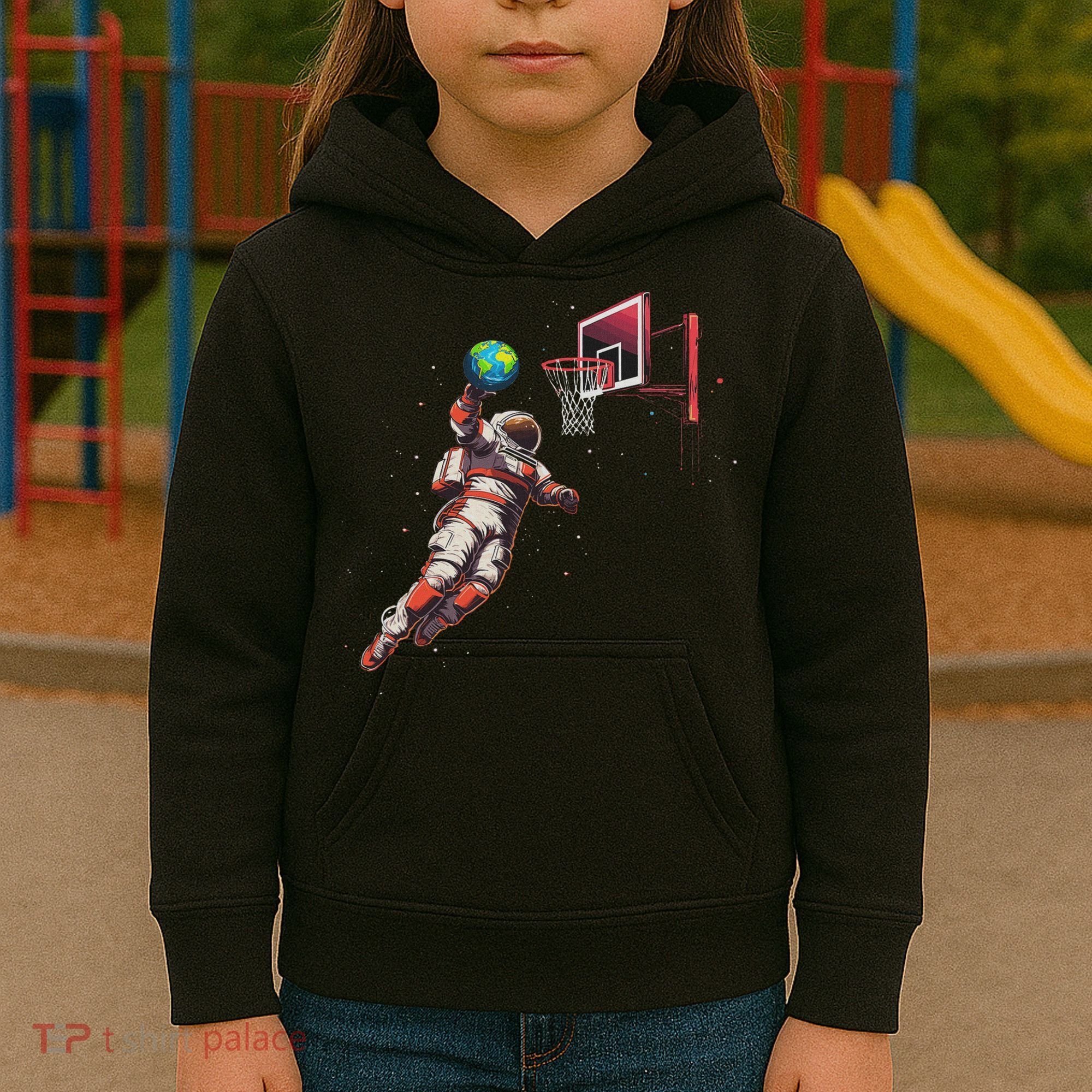 Astronaut Basketball Outer Space Gifts Women Space Kids Hoodie