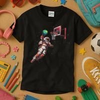 Astronaut Basketball Outer Space Gifts Women Space Kids T-Shirt thumb 3