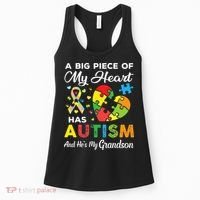 A Big Piece Of My Heart Has Autism and He's My Grandson Women's Tank Top thumb 0