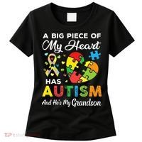 A Big Piece Of My Heart Has Autism and He's My Grandson Women's T-Shirt thumb 0