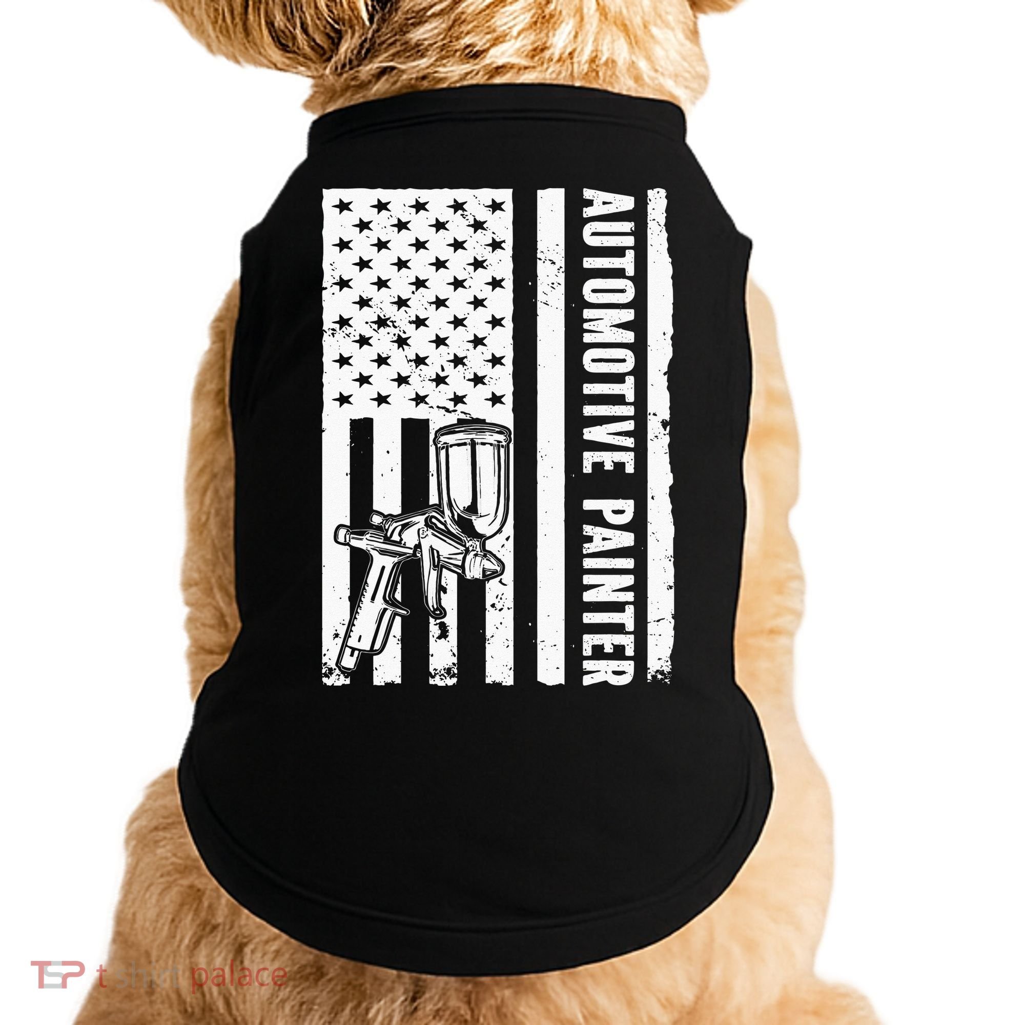 Auto Body Painter USA Flag Automotive Painter Doggie Tank