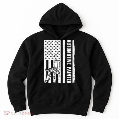 Auto Body Painter USA Flag Automotive Painter Hoodie