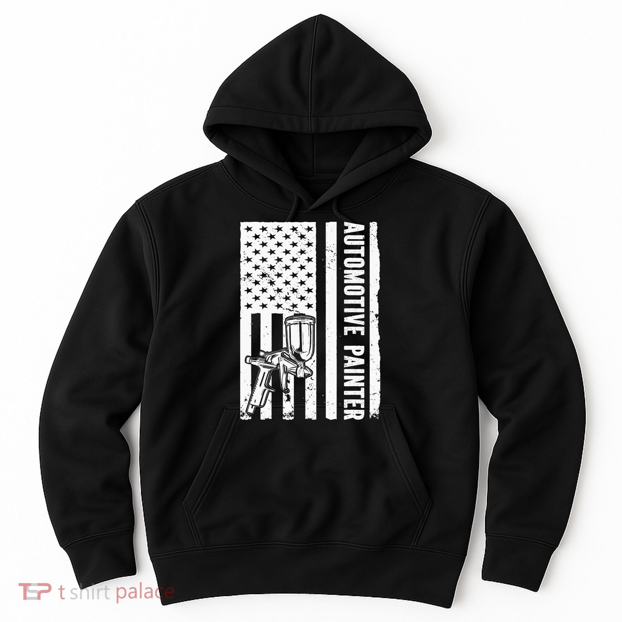 Auto Body Painter USA Flag Automotive Painter Hoodie