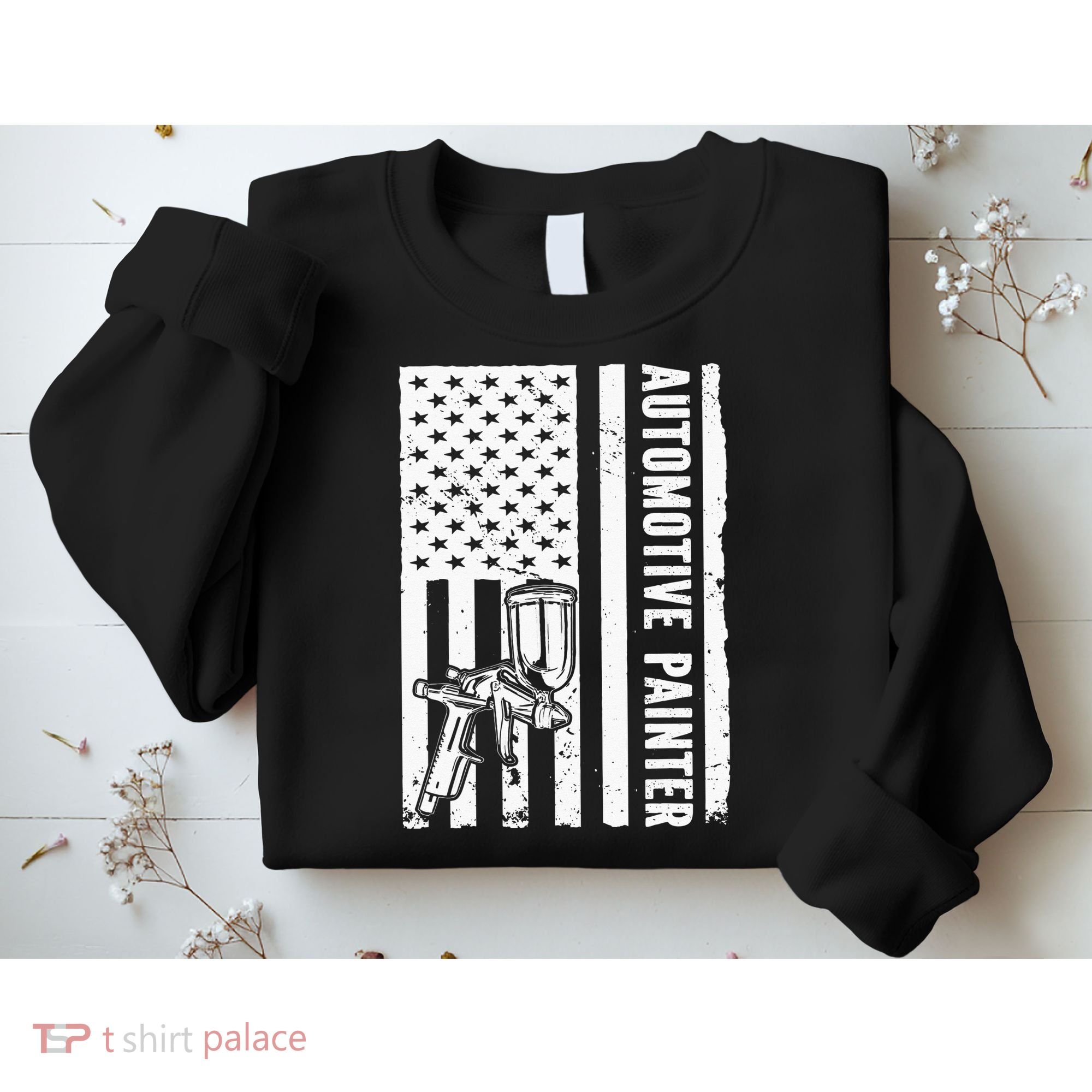 Auto Body Painter USA Flag Automotive Painter Sweatshirt
