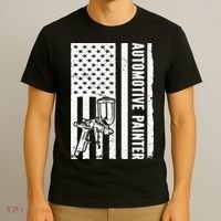 Auto Body Painter USA Flag Automotive Painter T-Shirt thumb 3