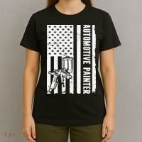 Auto Body Painter USA Flag Automotive Painter T-Shirt thumb 4