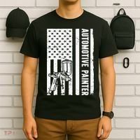 Auto Body Painter USA Flag Automotive Painter T-Shirt thumb 6