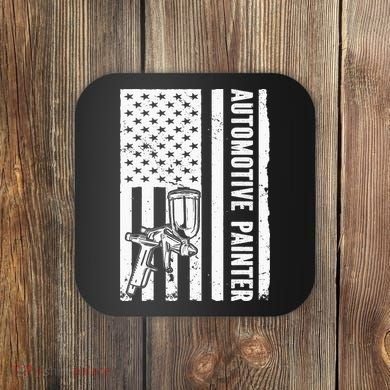 Auto Body Painter USA Flag Automotive Painter Coaster