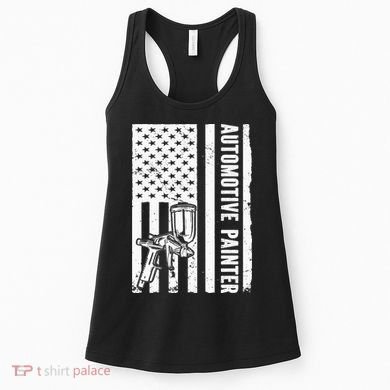 Auto Body Painter USA Flag Automotive Painter Women's Tank Top