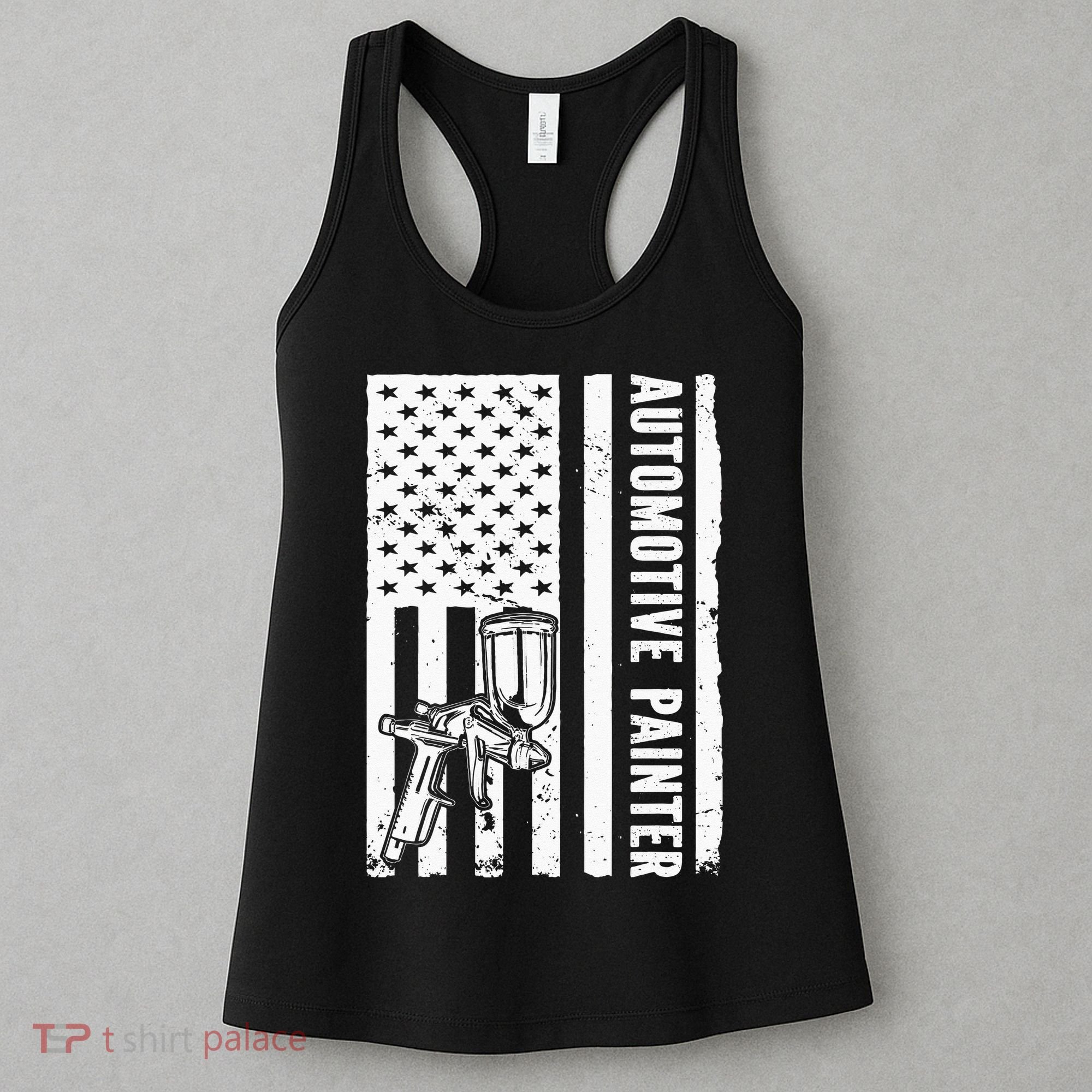 Auto Body Painter USA Flag Automotive Painter Women's Tank Top