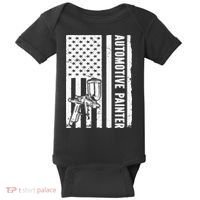 Auto Body Painter USA Flag Automotive Painter Baby Bodysuit thumb 0