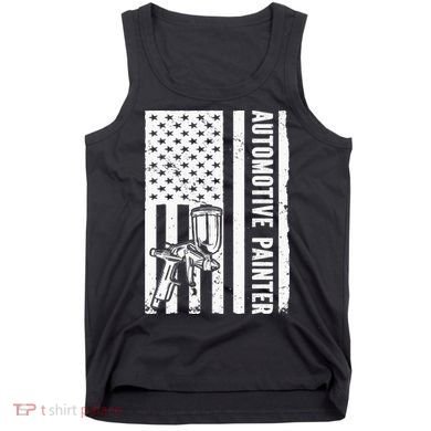 Auto Body Painter USA Flag Automotive Painter Tank Top