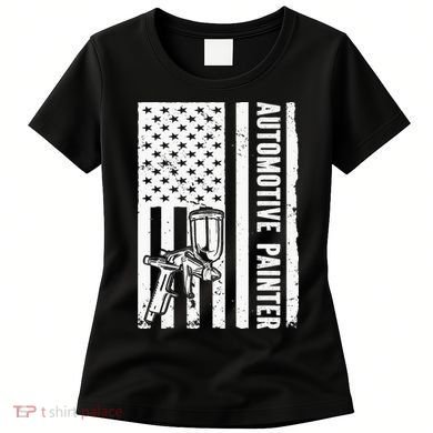 Auto Body Painter USA Flag Automotive Painter Women's T-Shirt