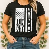 Auto Body Painter USA Flag Automotive Painter Women's T-Shirt thumb 2