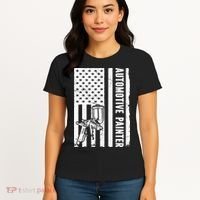 Auto Body Painter USA Flag Automotive Painter Women's T-Shirt thumb 4