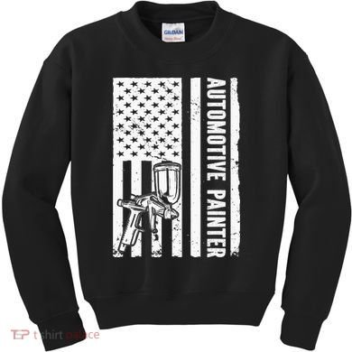 Auto Body Painter USA Flag Automotive Painter Kids Sweatshirt