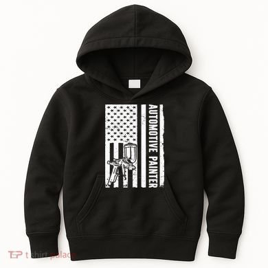 Auto Body Painter USA Flag Automotive Painter Kids Hoodie