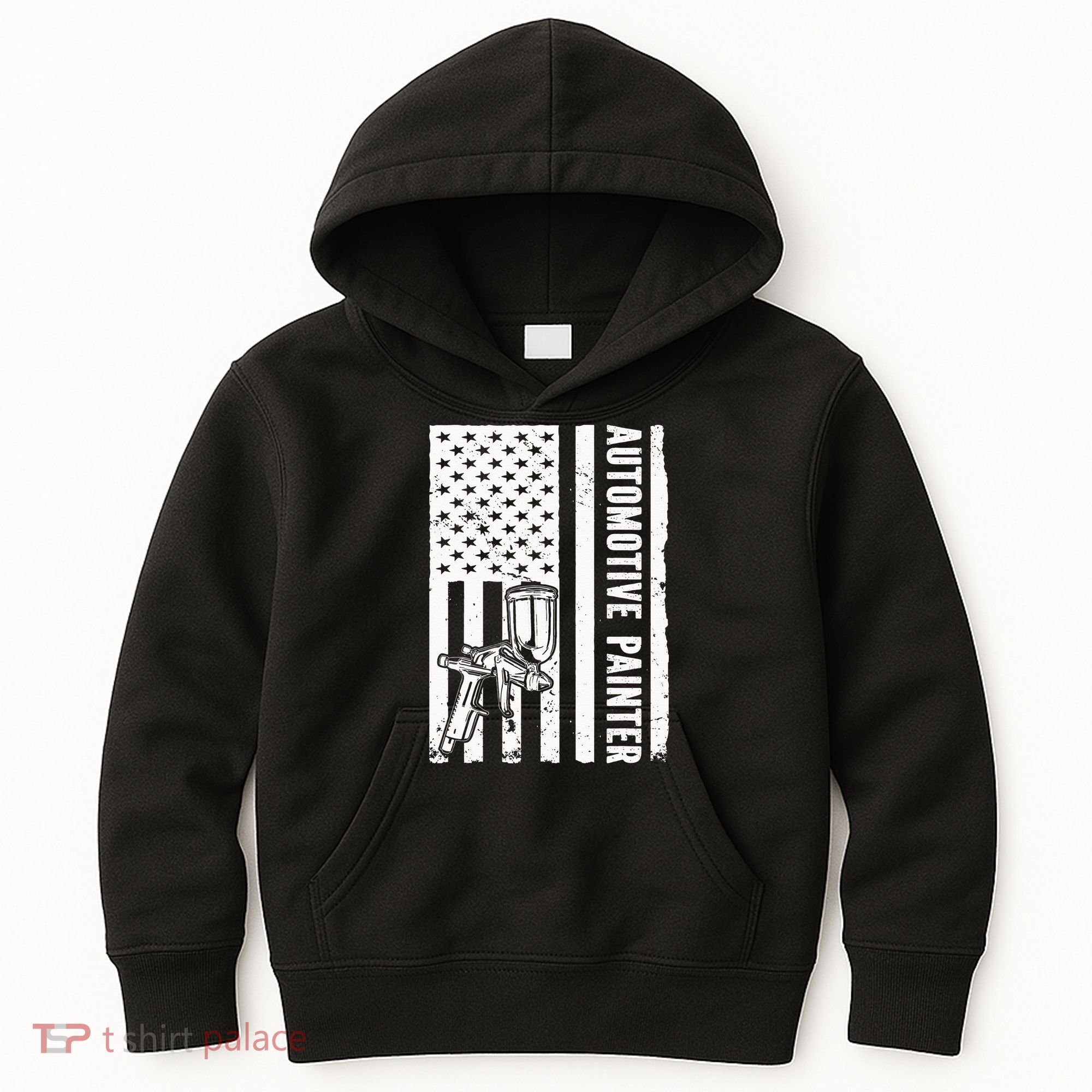 Auto Body Painter USA Flag Automotive Painter Kids Hoodie