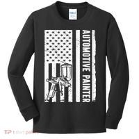 Auto Body Painter USA Flag Automotive Painter Kids Long Sleeve Shirt thumb 0