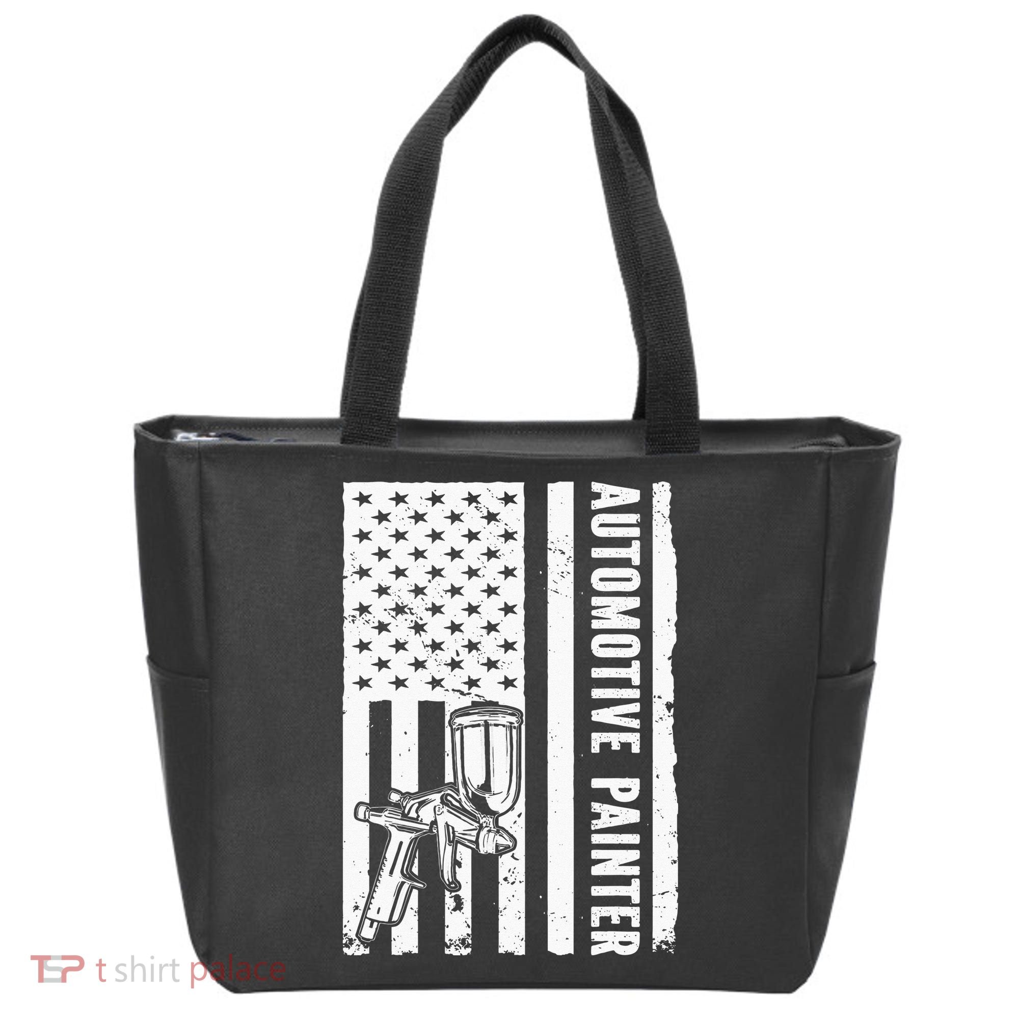 Auto Body Painter USA Flag Automotive Painter Tote Bag