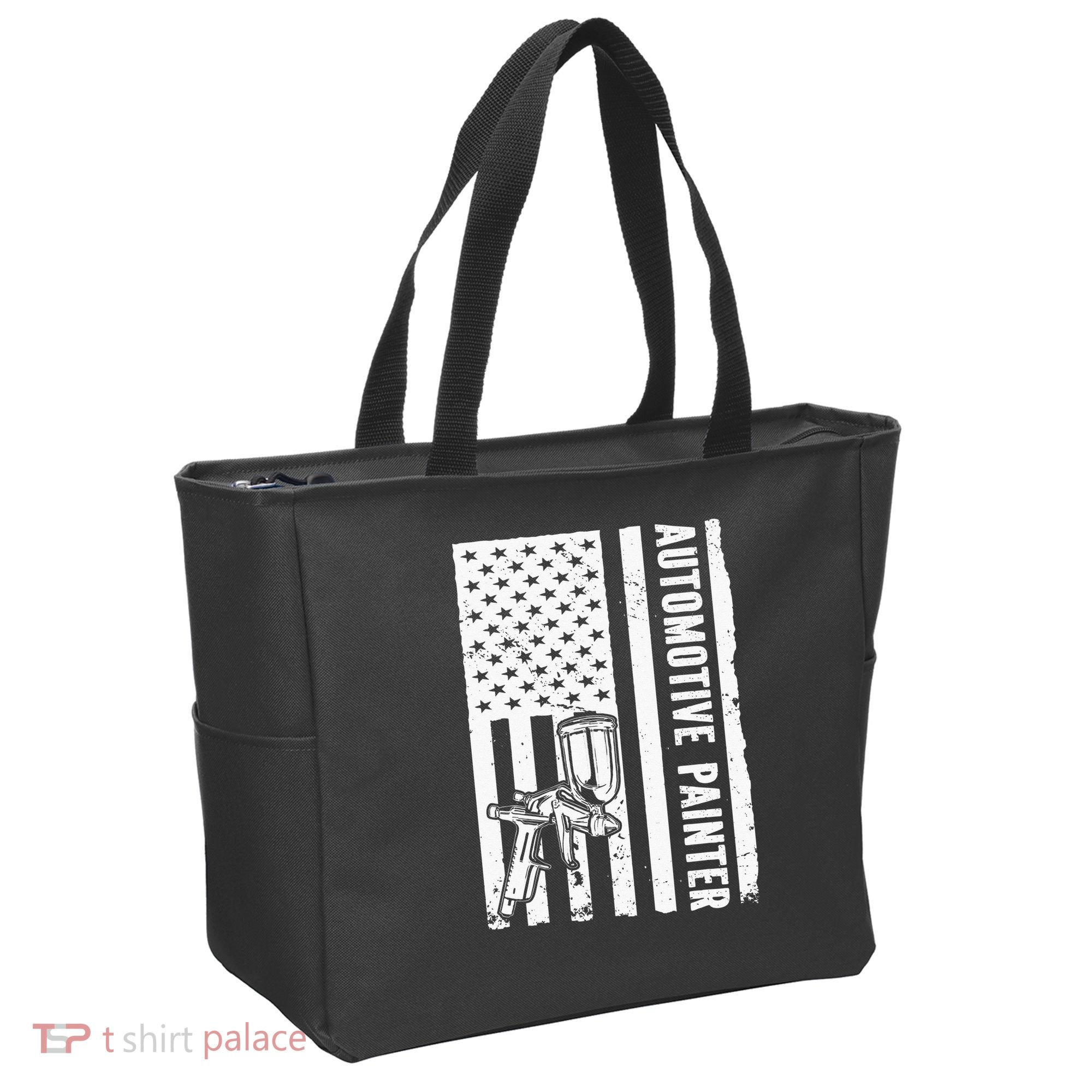 Auto Body Painter USA Flag Automotive Painter Tote Bag