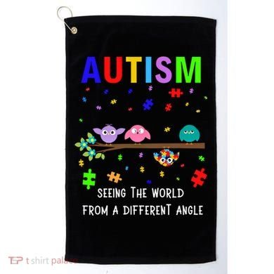 Autism Bird Puzzle Seeing The World From A Different Angle Gift Golf Towel