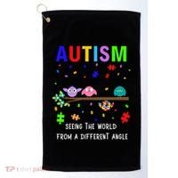 Autism Bird Puzzle Seeing The World From A Different Angle Gift Golf Towel thumb 0
