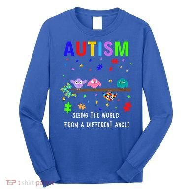 Autism Bird Puzzle Seeing The World From A Different Angle Gift Long Sleeve Shirt