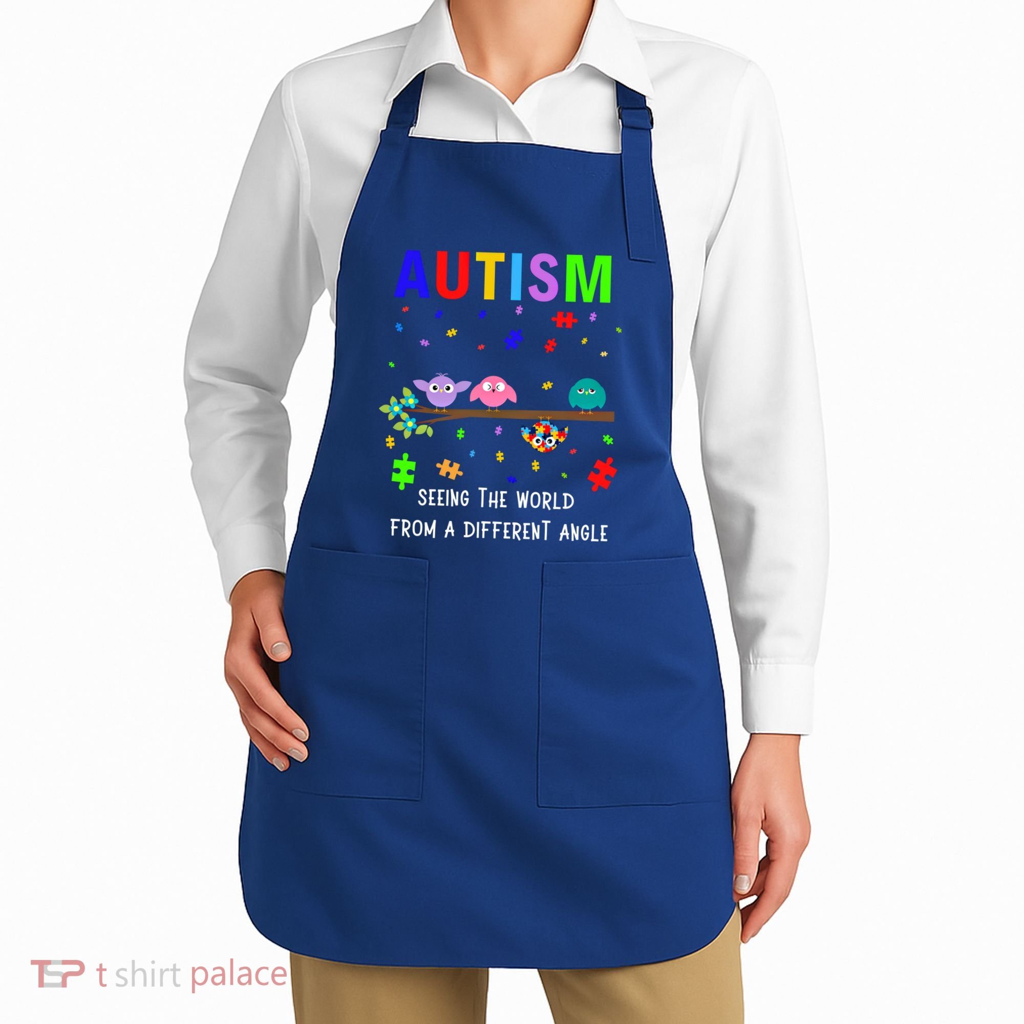 Autism Bird Puzzle Seeing The World From A Different Angle Gift Apron