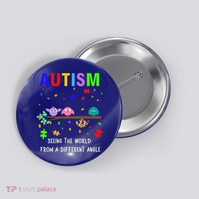 Autism Bird Puzzle Seeing The World From A Different Angle Gift Button