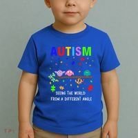 Autism Bird Puzzle Seeing The World From A Different Angle Gift Toddler T-Shirt thumb 2