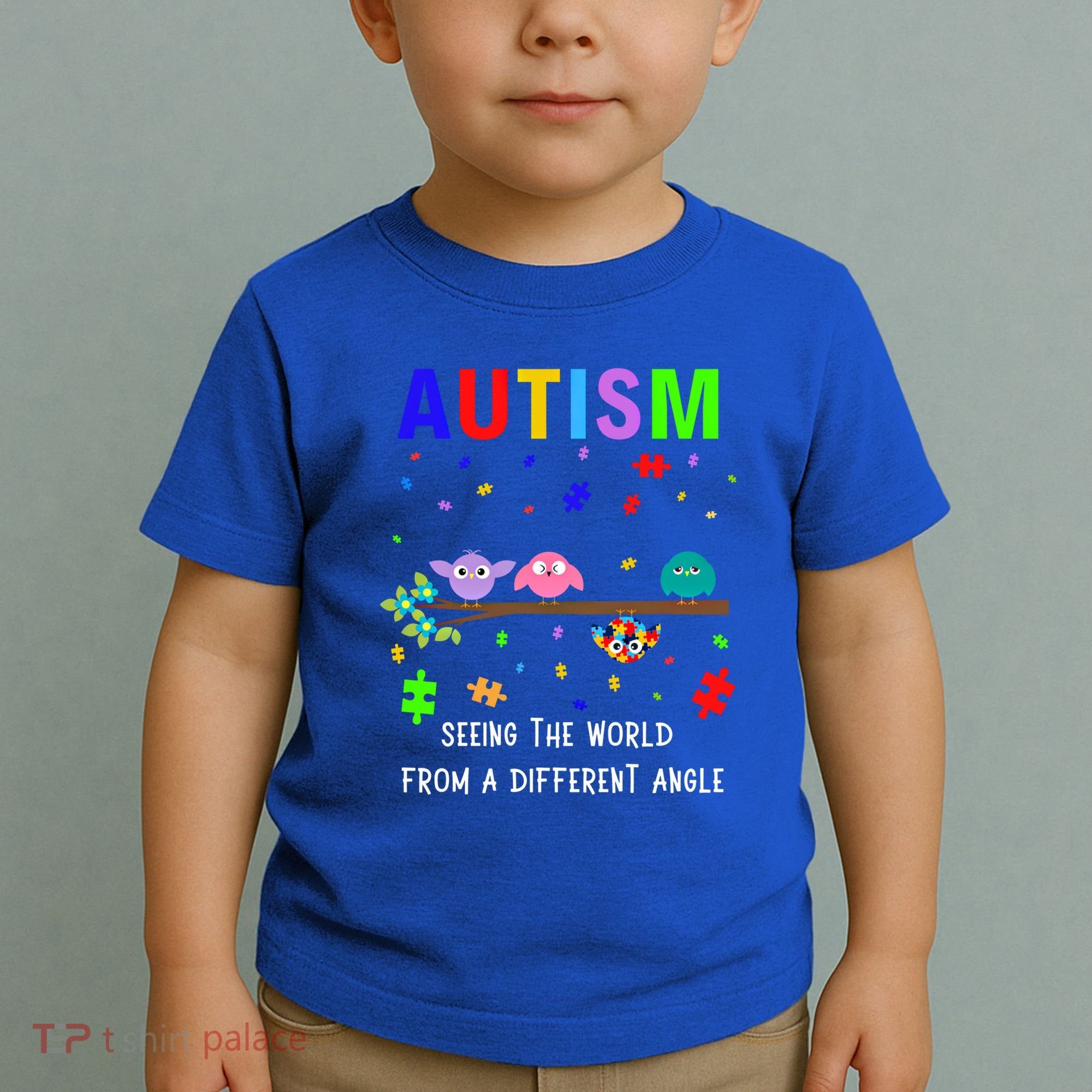 Autism Bird Puzzle Seeing The World From A Different Angle Gift Toddler T-Shirt