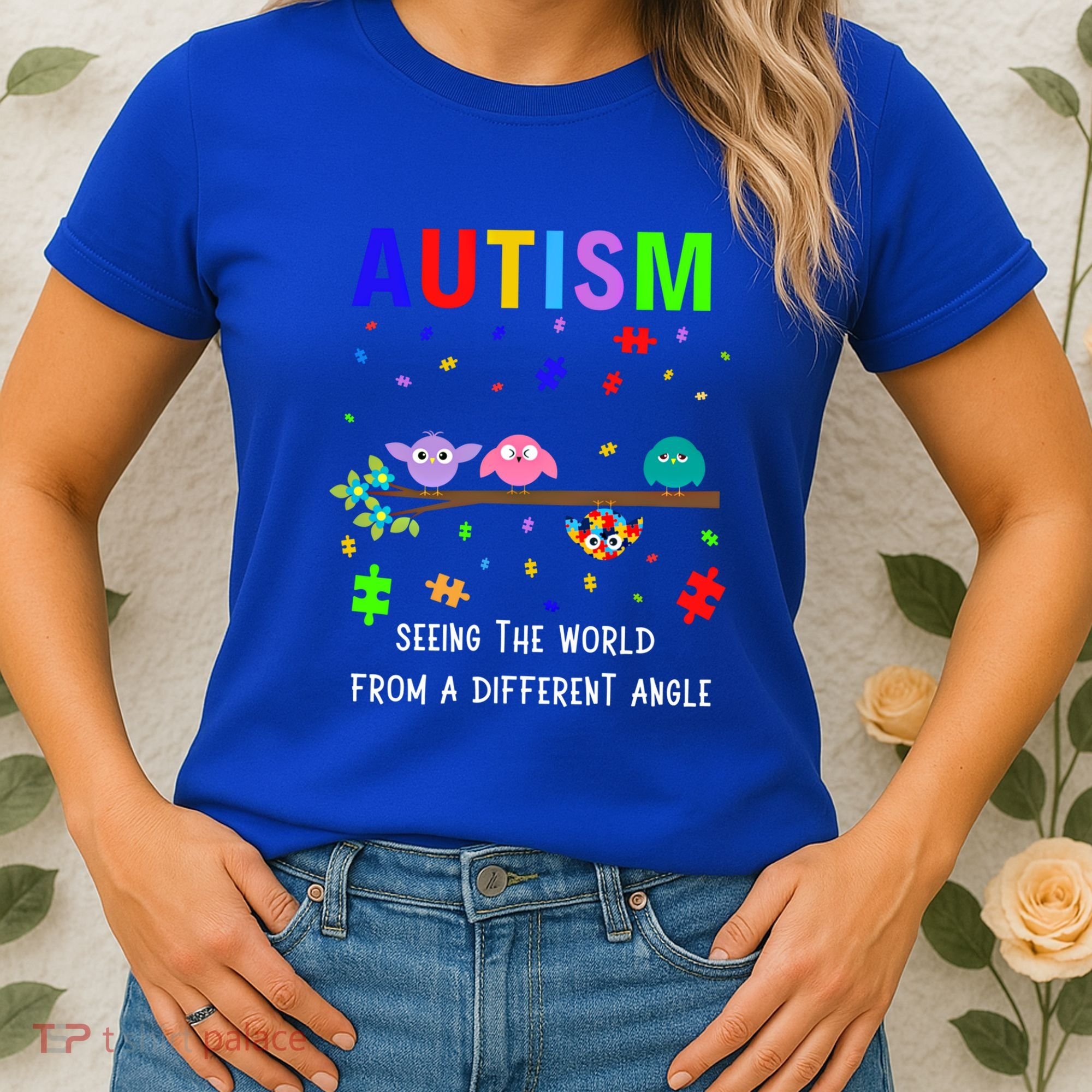 Autism Bird Puzzle Seeing The World From A Different Angle Gift Women's T-Shirt