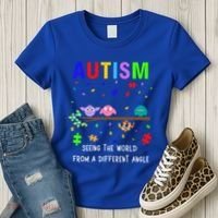 Autism Bird Puzzle Seeing The World From A Different Angle Gift Women's T-Shirt thumb 3