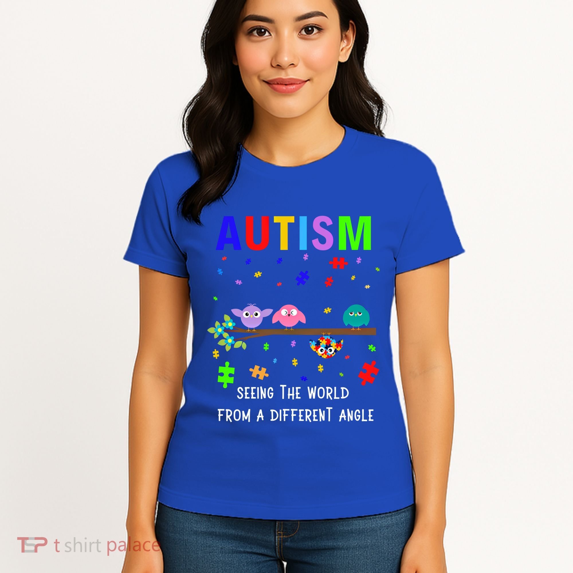 Autism Bird Puzzle Seeing The World From A Different Angle Gift Women's T-Shirt