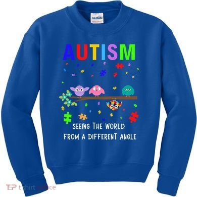 Autism Bird Puzzle Seeing The World From A Different Angle Gift Kids Sweatshirt
