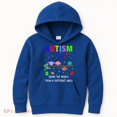 Autism Bird Puzzle Seeing The World From A Different Angle Gift Kids Hoodie