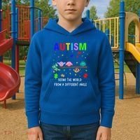 Autism Bird Puzzle Seeing The World From A Different Angle Gift Kids Hoodie thumb 2