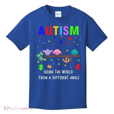Autism Bird Puzzle Seeing The World From A Different Angle Gift Kids T-Shirt