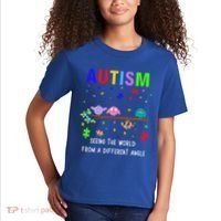 Autism Bird Puzzle Seeing The World From A Different Angle Gift Kids T-Shirt thumb 2