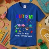 Autism Bird Puzzle Seeing The World From A Different Angle Gift Kids T-Shirt thumb 3