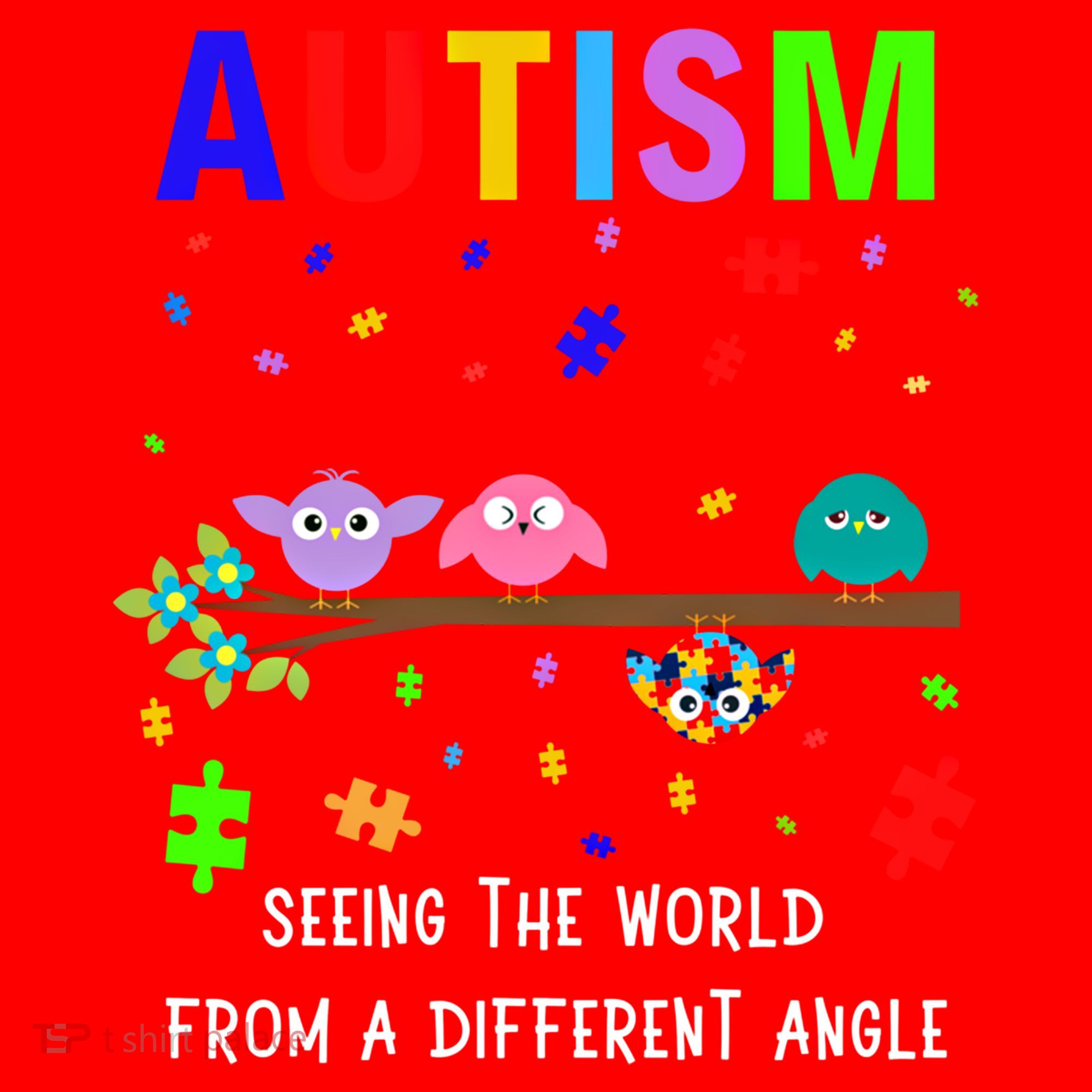 Autism Bird Puzzle Seeing The World From A Different Angle Gift Santa Hat