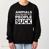 Animals Because People Suck Animal Lover Animal Keeper Zoo Gift Women's Sweatshirt thumb 0